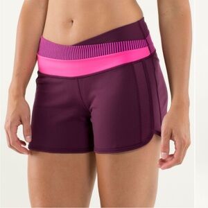 Lululemon plum raspberry Astro shorts size 4 purple pink lounge activewear